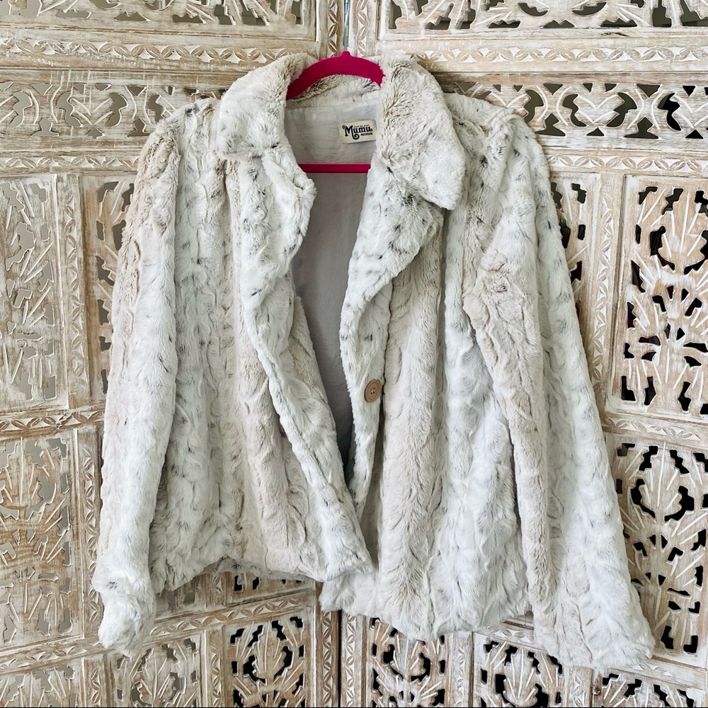 Show Me Your Mumu Fleece Snow Leopard Coat